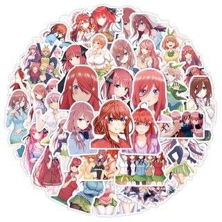 พร้อมส่ง เจ้าสาวผมเป็นแฝดห้า 五等分の花嫁  STICKER สติกเกอร์กันน้ำรูปแบบที่แตกต่างกัน ANIME 50ชิ้น Japan