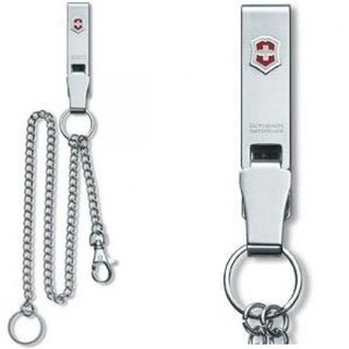 พวงกุญแจสแตนเลส Victorinox Belt Hanger Multiclip With 2 Chain (4.1860)