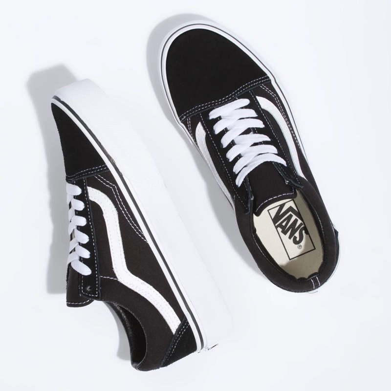 VANS OLD SKOOL PLATFORM BLACK TRUE WHITE SNEAKERS Shopee Thailand