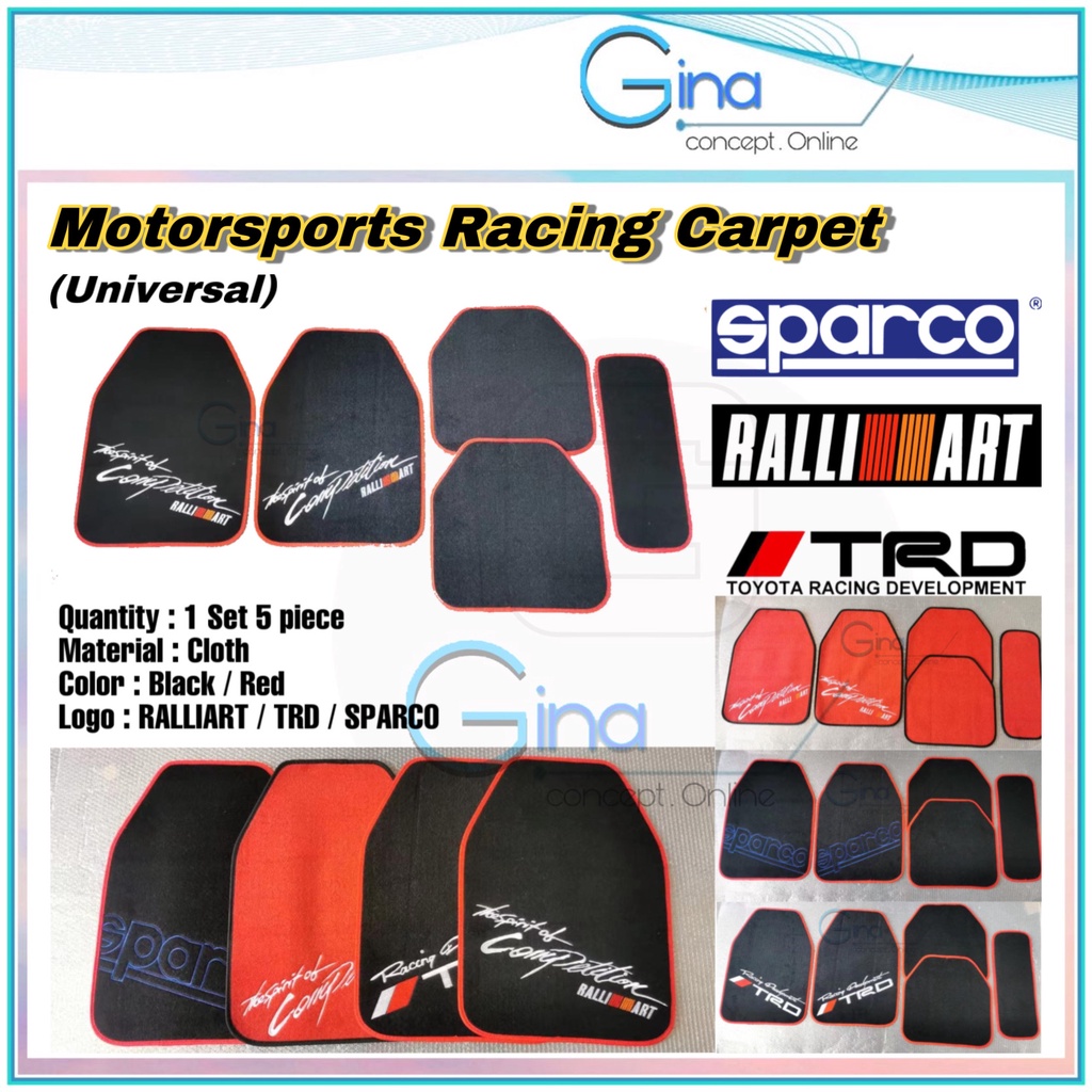 Ralliart TRD Sparco พรมปูพื้นรถยนต์ Wira Waja Persona Gen2 Satria ...