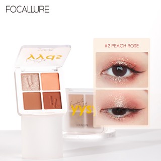 Focallure พาเลตต์อายแชโดว์ กันน้ำ ติดทนนาน 4 สี