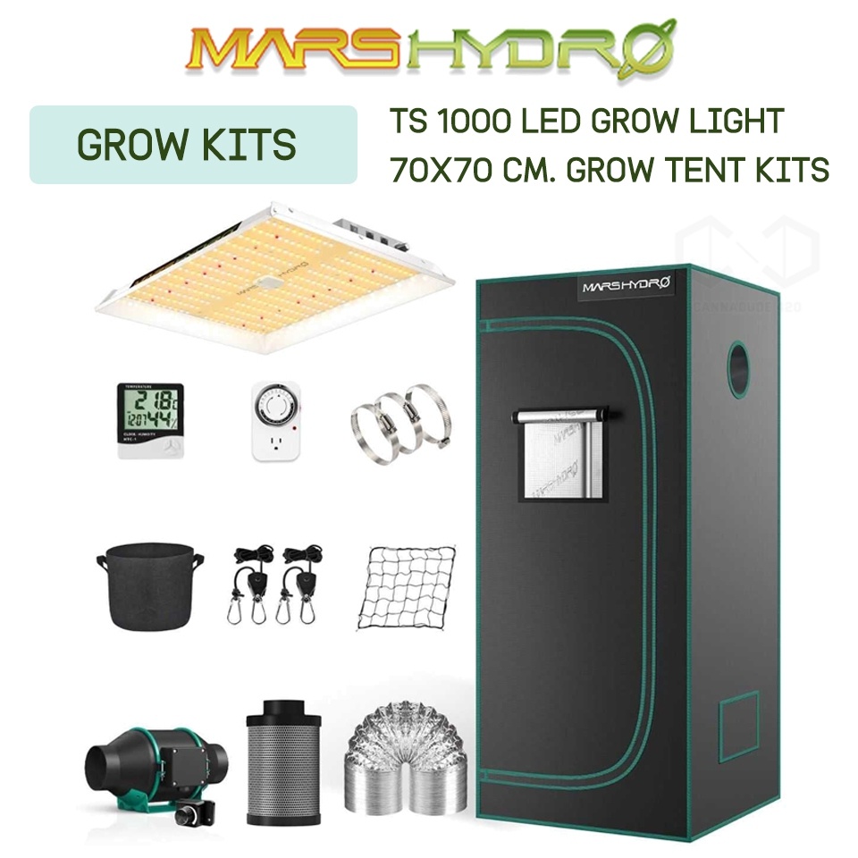 MARS HYDRO TS 1000 LED GROW LIGHT KIT SET+ 2.3'X2.3'(70X70CM) INDOOR ...