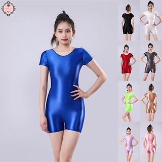 Womens Sexy Glossy Rompers Jumpsuits Playsuit Shiny Overalls Leotard Bodysuit