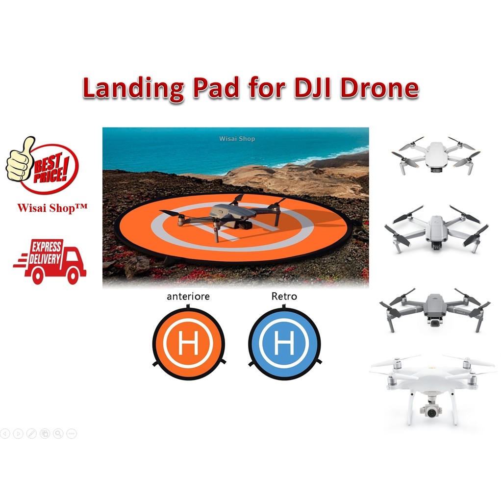Landing Pad Für DJI Drohnen (75 Cm) - Faltbare Landematte Mit Nägeln & Tasche