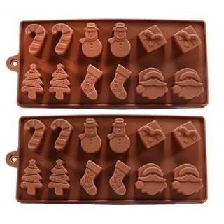 แม่พิมพ์ ซิลิโคน คริสมาส 6 แบบ (สีแรนดอม) 6 Shapes Christmas Chocolate Cake Jelly Ice Silicone Fondant Mold