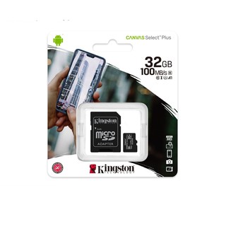 ภาพขนาดย่อของภาพหน้าปกสินค้าKingston Micro SD Card เมมโมรี่การ์ด แท้ 32GB รุ่น Canvas Select Plus รับประกันตลอดชีพ Life Time Warranty จากร้าน groovygang บน Shopee ภาพที่ 1