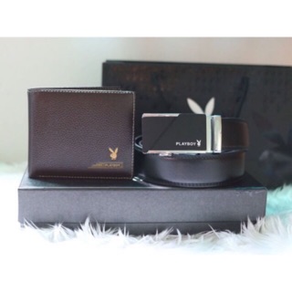 Playboy เซ็ตสุดคุ้ม 🌿 PLAYBOY LEATHER BELT & WALLET VALUE PACK Limited 🌿