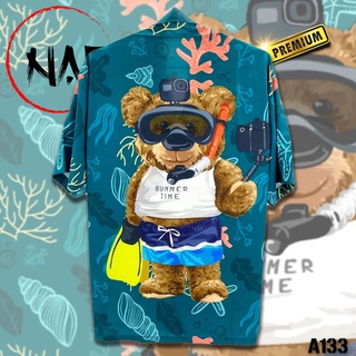 ภาพขนาดย่อของภาพหน้าปกสินค้าเสื้อฮาวาย ลายหมี A133 ผ้าไหมอิตาลี จากร้าน siamsatan บน Shopee
