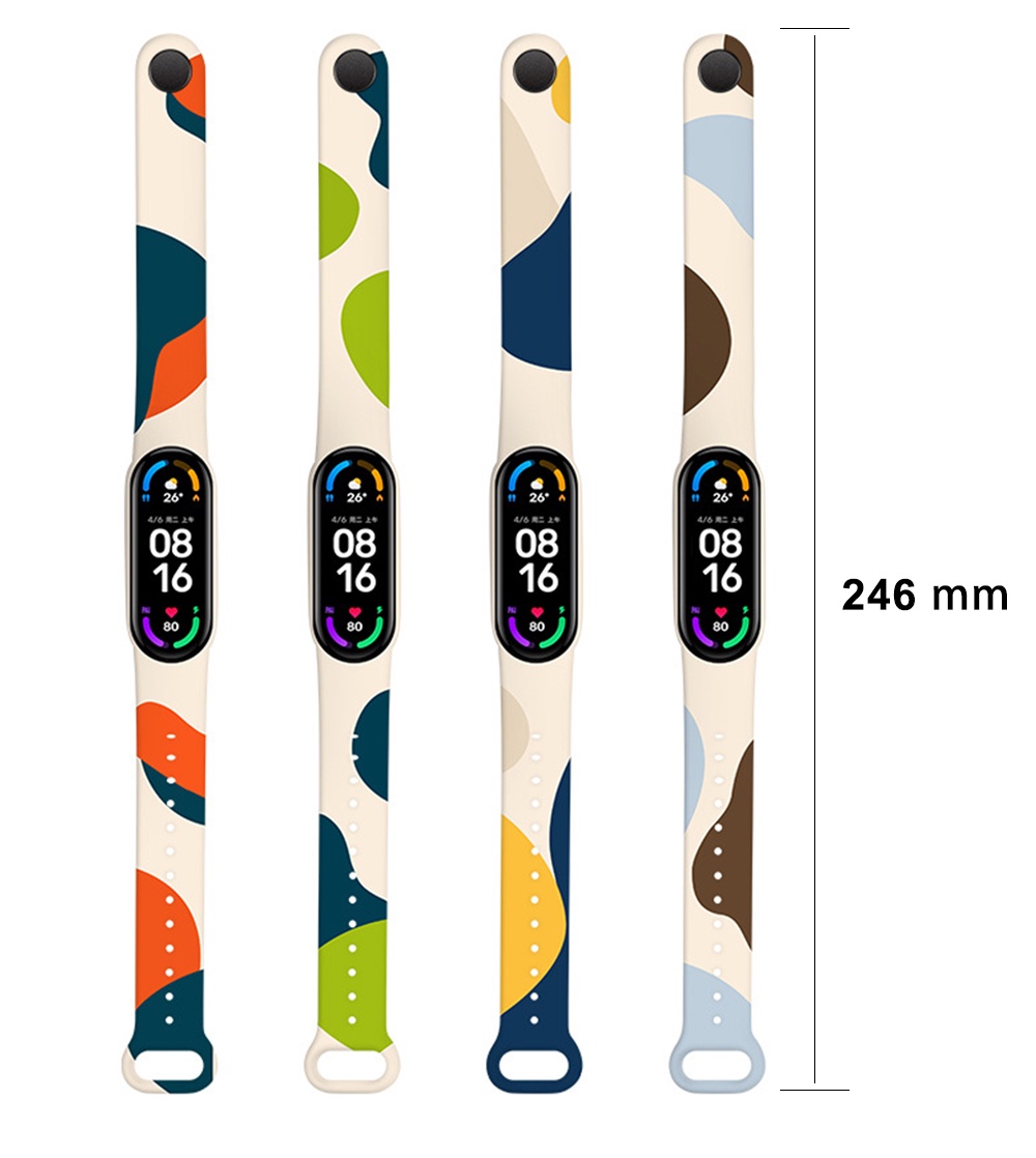 รายละเอียดเพิ่มเติมเกี่ยวกับ Xiaomi Mi Band 3 4 5 6 7 สายรัดข้อมือซิลิโคน TPU ลายการ์ตูน สีสันสดใส