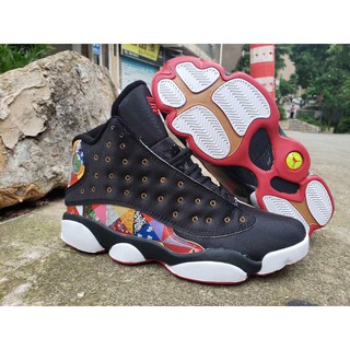 Air Jordan 13 new color black silk pattern basketball shoes men