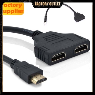 อะแดปเตอร์ซ็อกเก็ตเชื่อมต่อสายเคเบิ้ล HDMI 2Port Splitter HD 1080P Male To Female 1 In 2