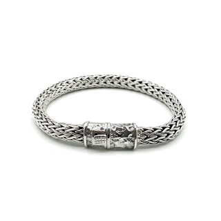 สร้อยข้อมือถัก หัวล็อคฆ้อนทุบ สร้อยข้อมือผู้ชาย เงินแท้ 925 : DSP 925 Sterling Silver Braided Bracelets [CLSP0155]