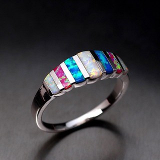 bponline แหวนหมั้นแหวนแต่งงานผู้หญิงโอปอลหลายสี
