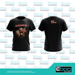 [S-5XL][พร้อมส่ง] เสื้อยืด ผ้าไมโครไฟเบอร์ พิมพ์ลาย Iron Maiden The Trooper Red Sublimation Baju Iron Maiden Rock Band E