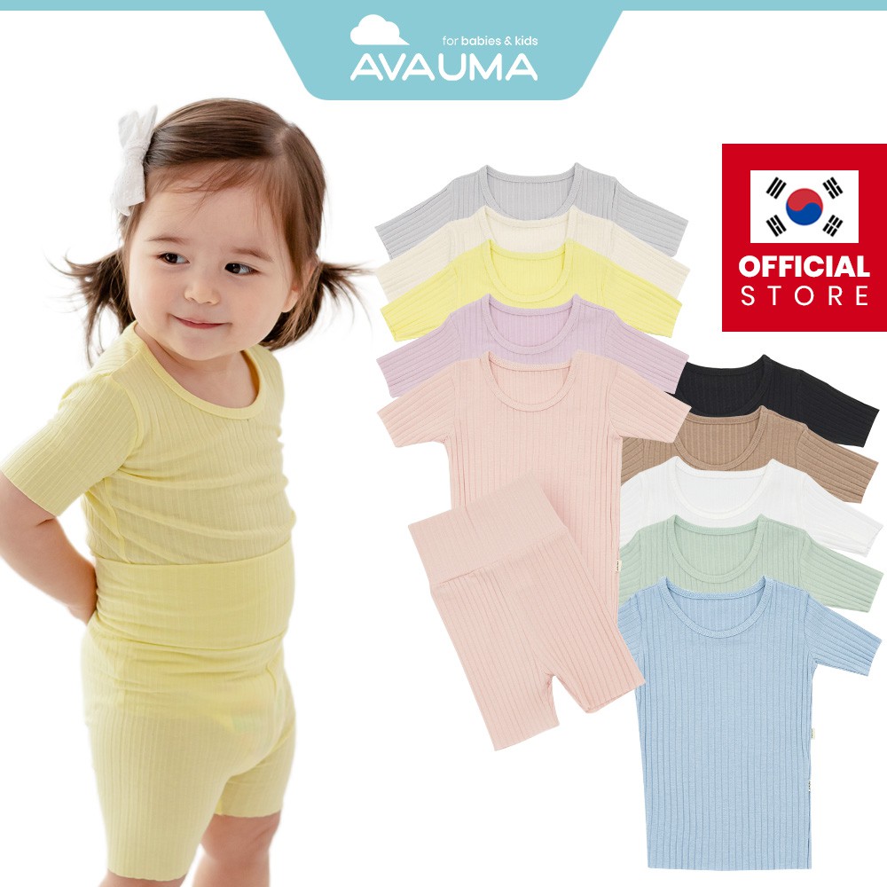 avauma-ชุดนอนผ้าฝ้าย-แขนสั้น-สีครีม-6m-4t-10-สี-สําหรับเด็กวัยหัดเดิน