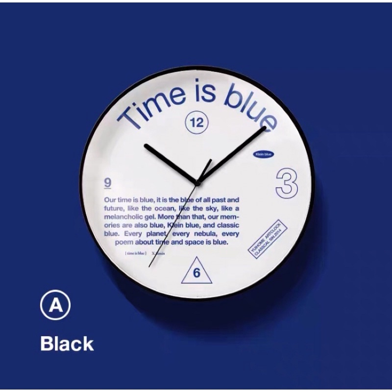 นาฬิกาไม้ติดผนัง-time-is-blue-เดินเรียบ