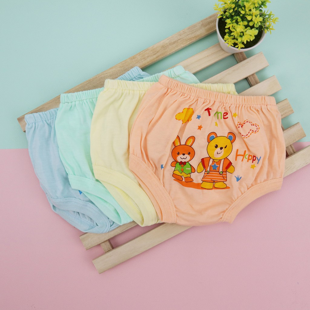 กางเกงในเด็กแรกเกิด-รุ่นผ้านิ่ม-พื้นสีพิมพ์ลายน่ารัก-มี-4-สี-3-ไซค์ให้เลือก