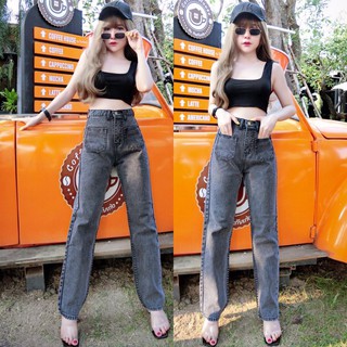 ภาพหน้าปกสินค้าCc jeans 085 S-3XL กางเกงยีนส์ผู้หญิง ทรงกระบอก แต่งกระเป๋าหน้า ฟอกเทา ซึ่งคุณอาจชอบสินค้านี้