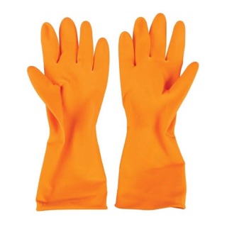 C.P.S. ถุงมือยางสีส้ม ถุงมือยางอเนกประสงค์ ขนาด S,M,L