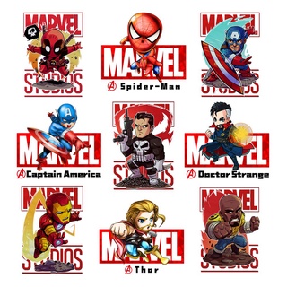 ตัวรีดการ์ตูนรวม F.14 Marvel , Captain america , spiderman  รีดง่ายแผ่นฟิมล์รีดร้อนติดเสื้อ