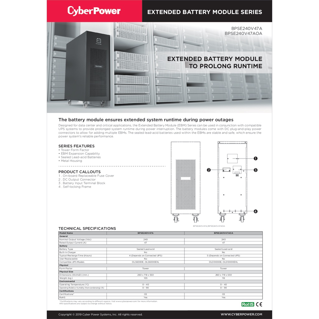 cyberpower-ups-เครื่องสำรองไฟ-อุปกรณ์สำรองจ่ายไฟ-bpse-series-รุ่น-bpse240v47aoa-battery-pack-for-10kva-9ah-รับประกัน2ปี