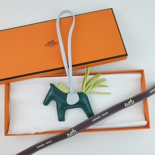 อุปกรณ์ตกแต่งกระเป๋า Hermes Rodeo ขนาด Size PM สี เขียวเข้ม Malachite