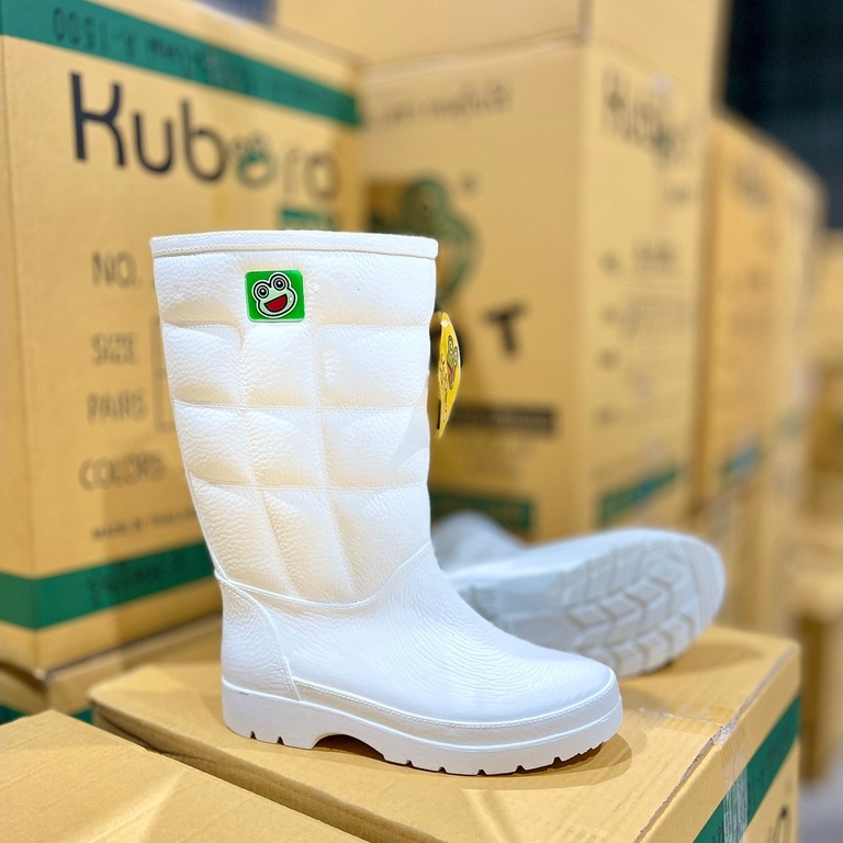 ราคาและรีวิวKuboro  Colorful Rubber Rain Boots นิ่ม บู้ตยางทำนา บู้ทตลาดสด A1000 บู๊ตกบ A-1500