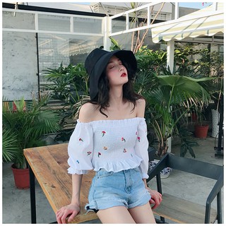 เสื้อปาดไหล่ FLOWER SHOULDER OFF