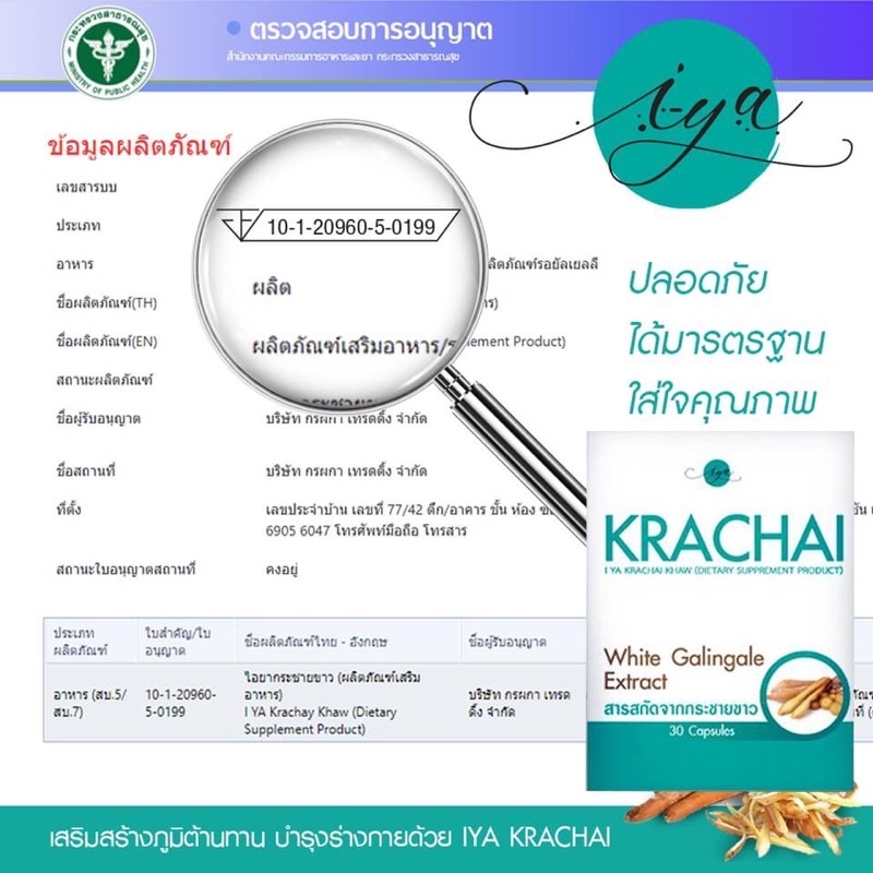 ภาพสินค้ากระชายขาว KRACHAI ผลิตภัณฑ์อาหารเสริม สารสกัดกระชายขาว แท้100% ​ จากร้าน kscosmateshop บน Shopee ภาพที่ 6