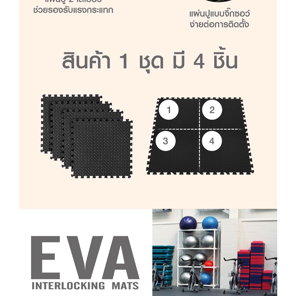 แผ่นโฟมยางปูพื้นฟิตเนส-แบบจิ๊กซอว์-msa01-สีดำ