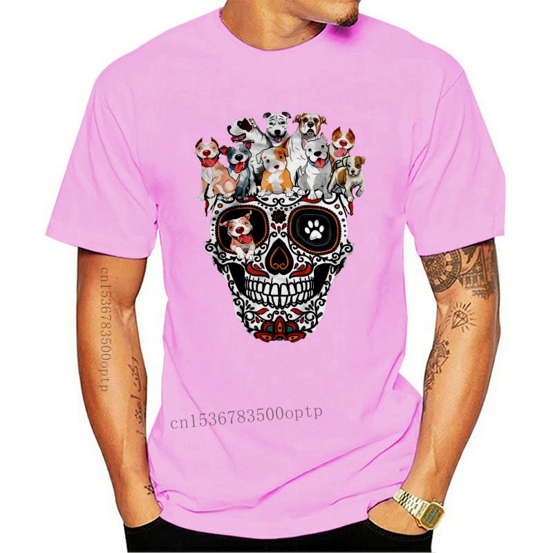 ราคาต่ำสุดใหม่-เสื้อยืดแฟชั่นผู้ชาย-พิมพ์ลาย-pitbull-sugar-skulls-3xl