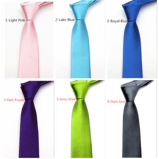 สินค้า 20 Colors Korean Men 5cm Narrow Tie Skinny Ties Faux Silk Casual Slim Neckties
