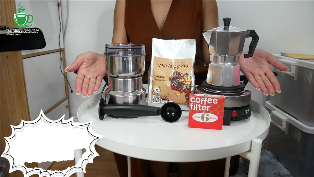 ชุดทำกาแฟ-5-in-1-เมล็ดกาแฟดอยช้าง-คั่วกลาง-หม้อต้มกาแฟสด-moka-pot-สำหรับ-3-cup-เครื่องบดกาแฟ-เตาอุ่นกาแฟ-เตาขนาดพกพา