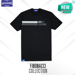 เสื้อยืด AQUANINE-FIBONANCI BLACK เสื้อยืดสีดำ ลิขสิทธิ์แท้