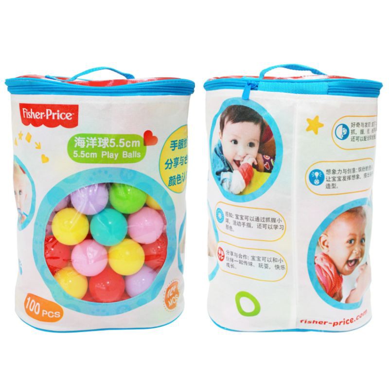 ของแท้-fisherprice-ลูกบอลพลาสติก-ลูกบอลนิ่ม-ใส่บ้านบอล-ขนาด-5-5-เซนติเมตร-คละสี-100-ลูก