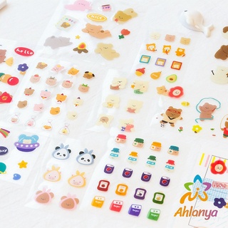 Ahlanya แผ่นสติกเกอร์ PVC ลายการ์ตูน น่ารัก 1 แผ่น จัดส่งคละแบบ สติกเกอร์พีวีซี Cartoon stickers