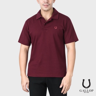 สินค้า GALLOP : COTTON POLO SHIRTS เสื้อโปโลผ้า Cotton รุ่น GP9059 สีแดงเลือดหมู