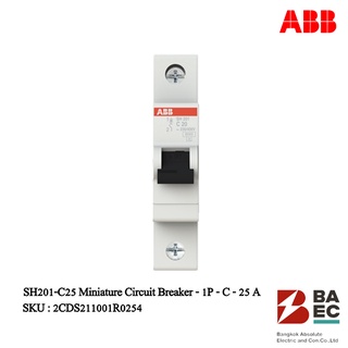 ABB SH201-C25 เซอร์กิตเบรกเกอร์ 25 Amp 1P 6KA