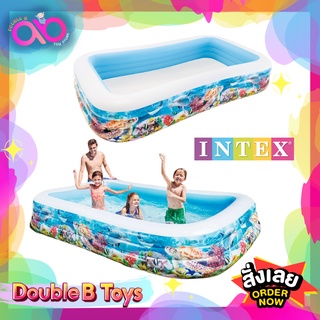 INTEX สระว่ายน้ำเป่าลม Swimming Pool สระเป่าลม สระว่ายน้ำเด็ก สระว่ายน้ำสกรีนลายปลา สระ 3เมตร 3ชั้น สระน้ำ สระน้ำเด็ก