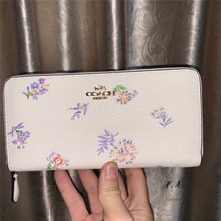 U.S ของแท้ 100% กระเป๋าตังค์ coach คาดอก coach ladies long clip กระเป๋าโค้ช coach ผู้หญิง zipper wallet  12 card slots