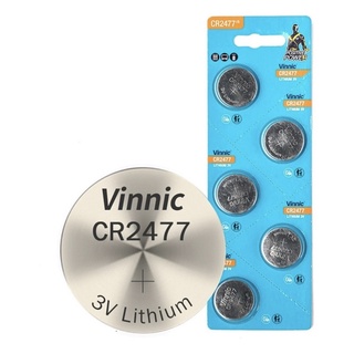 ถ่านกระดุมVinnic CR2477 Lithium 3V ของแท้ 1แผงบรรจุ 5 ก้อน