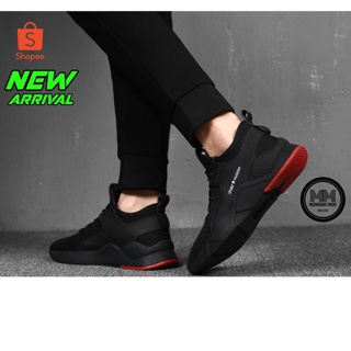ภาพขนาดย่อของสินค้าMMS-001 รองเท้าผ้าใบแฟชั่นผู้ชาย สไตร์เกาหลี ทรง Sneaker (ดำ)