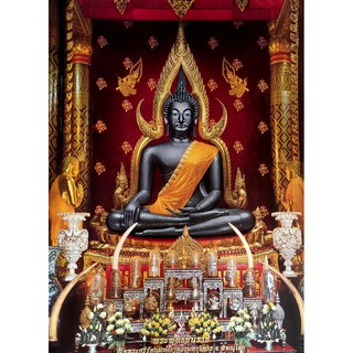 ภาพติดผนังเพื่อสักการะบูชาพระพุทธชินราชองค์ดำขนาดภาพ 15x21 นิ้ว หรือ ( 38 cm. x 54 cm. )ม้วนใส่กระบอกอย่างดีเเข็งแรง