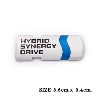 โลโก้ HYBRID ไฮปริด โลโก้อย่างดี โลโก้ติดรถ โลโก้อะคริลิค พลาสติก  8.6 cm. x 3.4 cm.