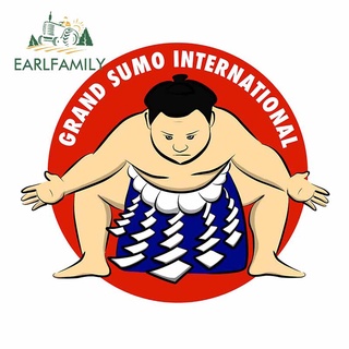 Earlfamily สติกเกอร์ไวนิล ลายการ์ตูนอนิเมะ Sumo Wrestler Fine Decals 13 ซม. สําหรับติดตกแต่งรถยนต์ แล็ปท็อป