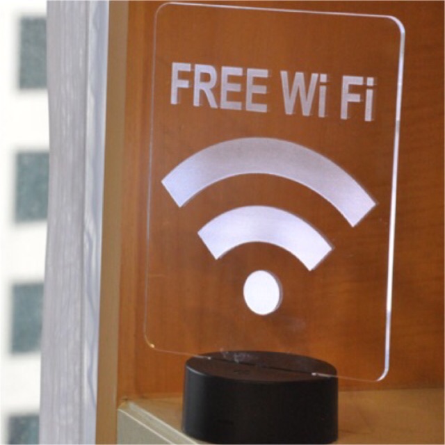 โคมไฟ LED สัญลักษณ์ Free WIFI แบบ 3 D | Shopee Thailand