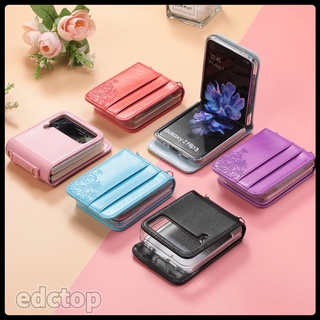 Leather Strap Case For Samsung Galaxy Z Flip 3 Wallet Card Slot  Full Protection Folding Case Samung Z Flip3 ZFlip3