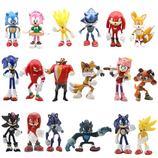 Sonic the Hedgehog ชุดโมเดลฟิกเกอร์ PVC รูปหางเม่นน่ารัก ขนาดเล็ก 6-7 ซม. 6 ชิ้น สําหรับเด็ก