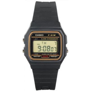 Casio มาตรฐานดิจิตอลรุ่น F-91WG-9Q นาฬิกาข้อมือ นาฬิกาผู้ชาย สายเรซิ่น ของแท้ 100% F-91WG-9