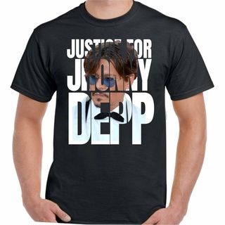 เสื้อยืดโอเวอร์ไซส์เสื้อยืดลําลอง ผ้าฝ้ายแท้ พิมพ์ลาย Justice For Jhonny Deep สําหรับผู้ชายS-3XL